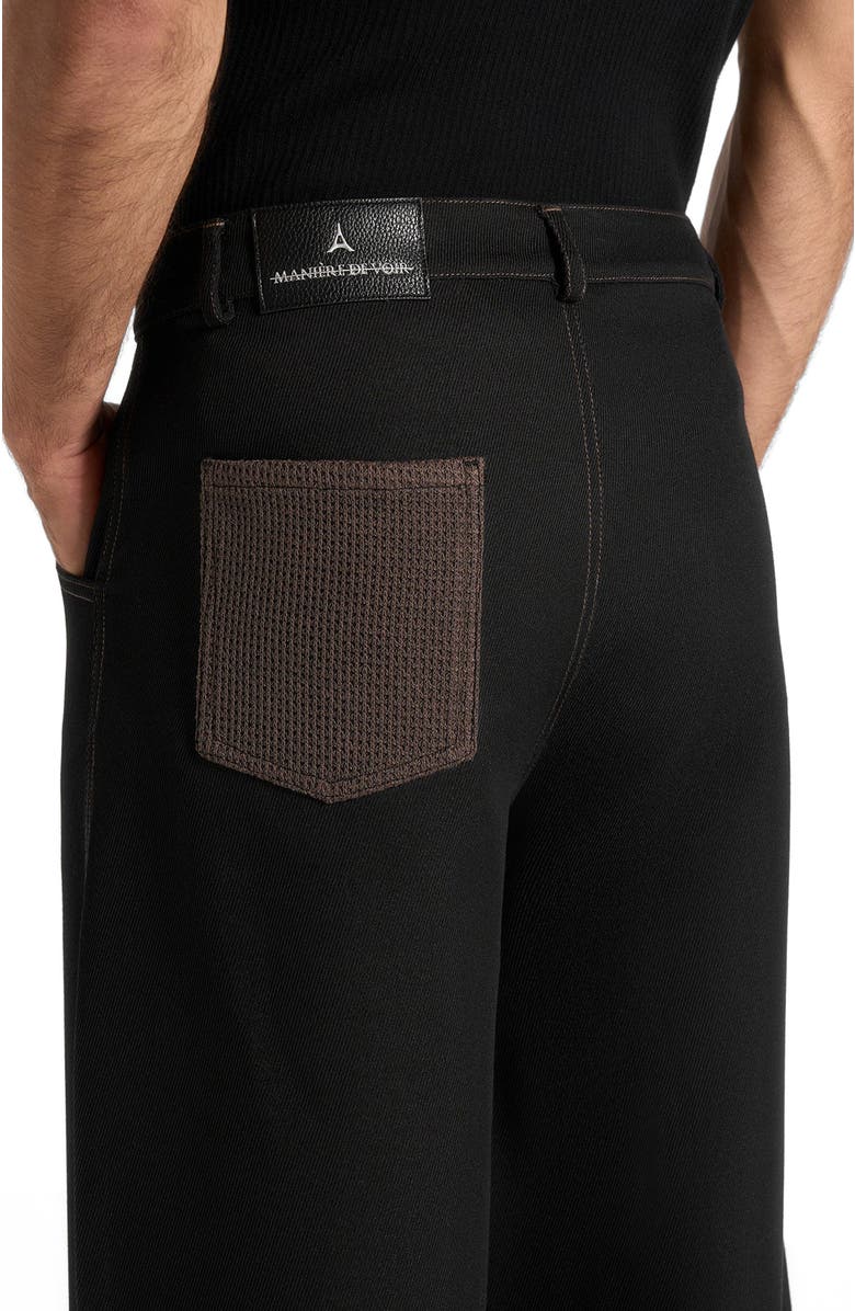 Manière De Voir Lazare Wide Leg Twill Jeans, Alternate, color, Black