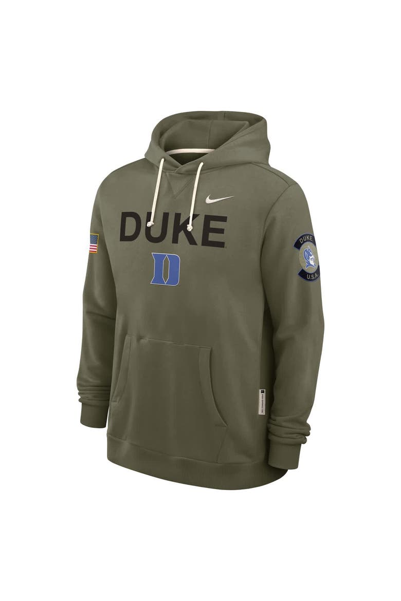 Men's Nike Olive Duke Blue Devils 2025 Military Appreciation Standard Issue Dri-FIT Hoodie, Alternate, color, Olive