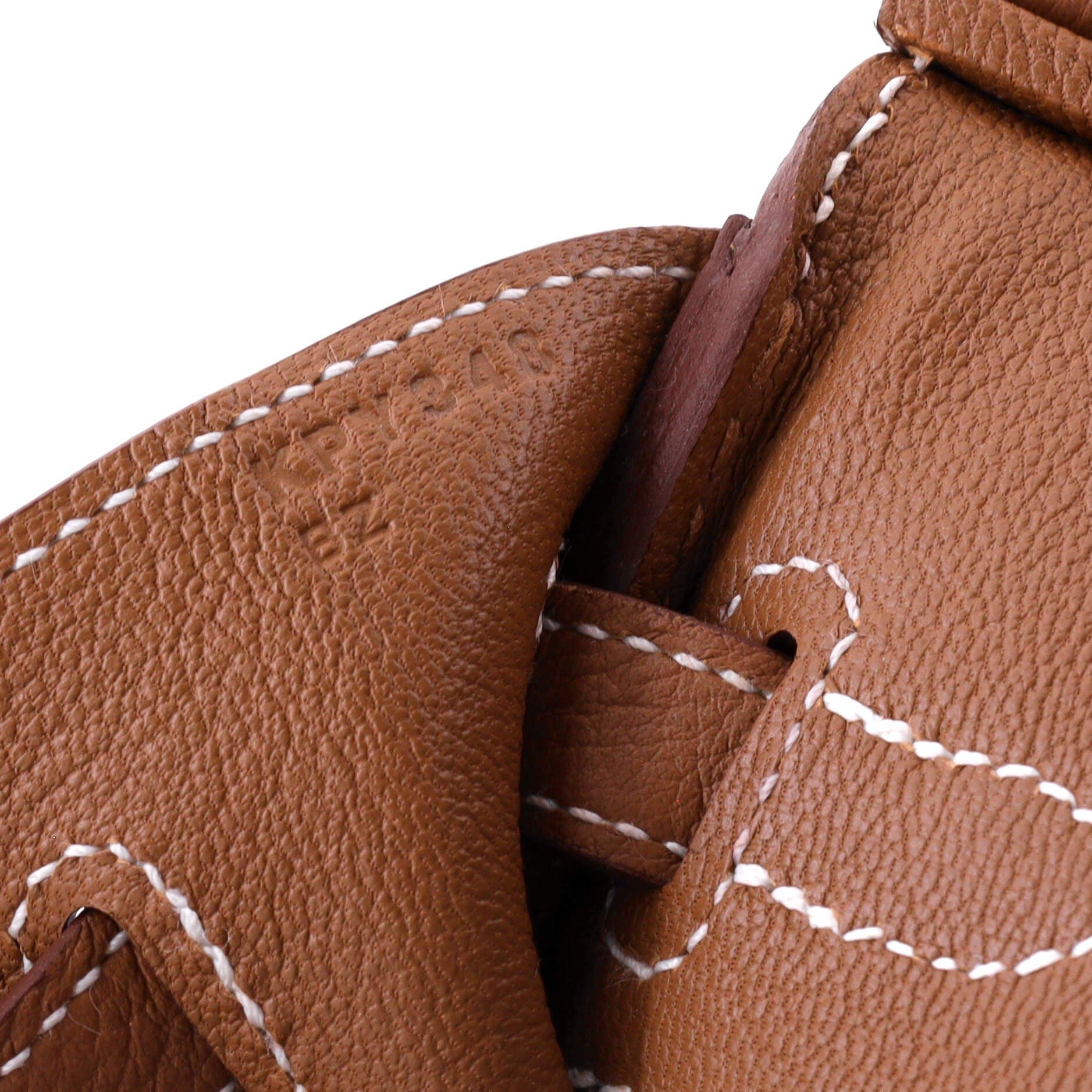 Женские сумки Pre-Owned Hermes Birkin Handbag Brown Togo with Palladium Hardware 25 — фото 8
