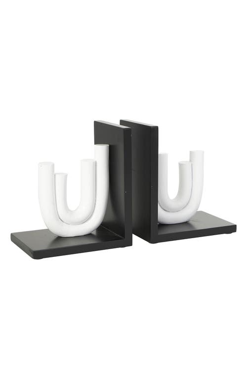 Uma Contemporary Set Of 2 Bookends In White