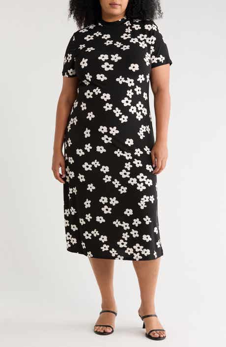 Mock Neck Midi Dress