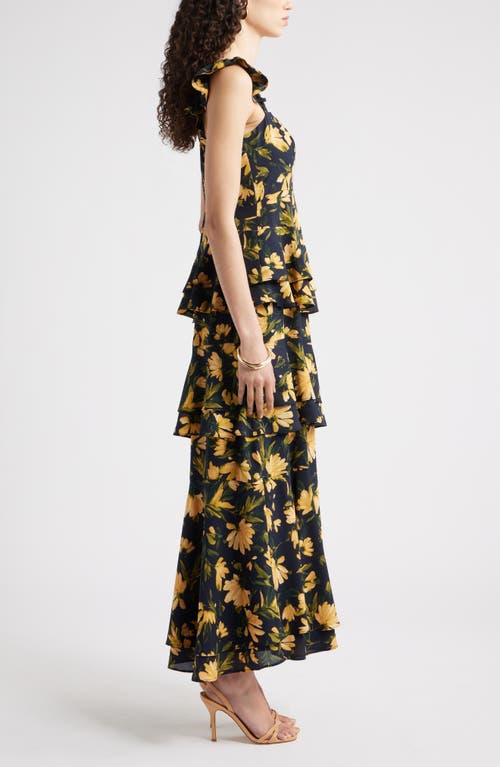 Chelsea28 Tiered Asymmetric Ruffle Maxi Dress