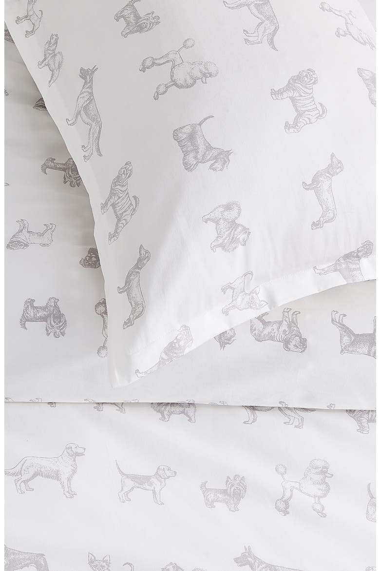 Dog 400 Thread Count Cotton Duvet Set, Alternate, color, GREY