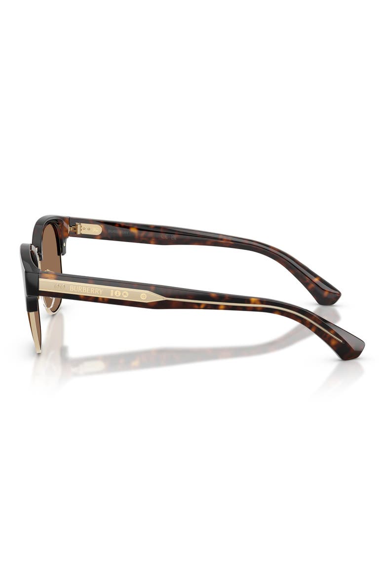 52mm Round Sunglasses, Alternate, color, DARK HAVANA / DARK BROWN