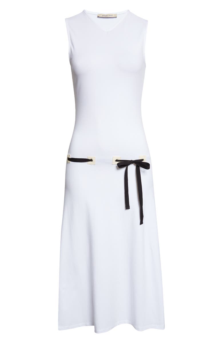 Paloma Wool Suni Drawstring Organic Cotton Knit Midi Dress, Main, color, 000 - White