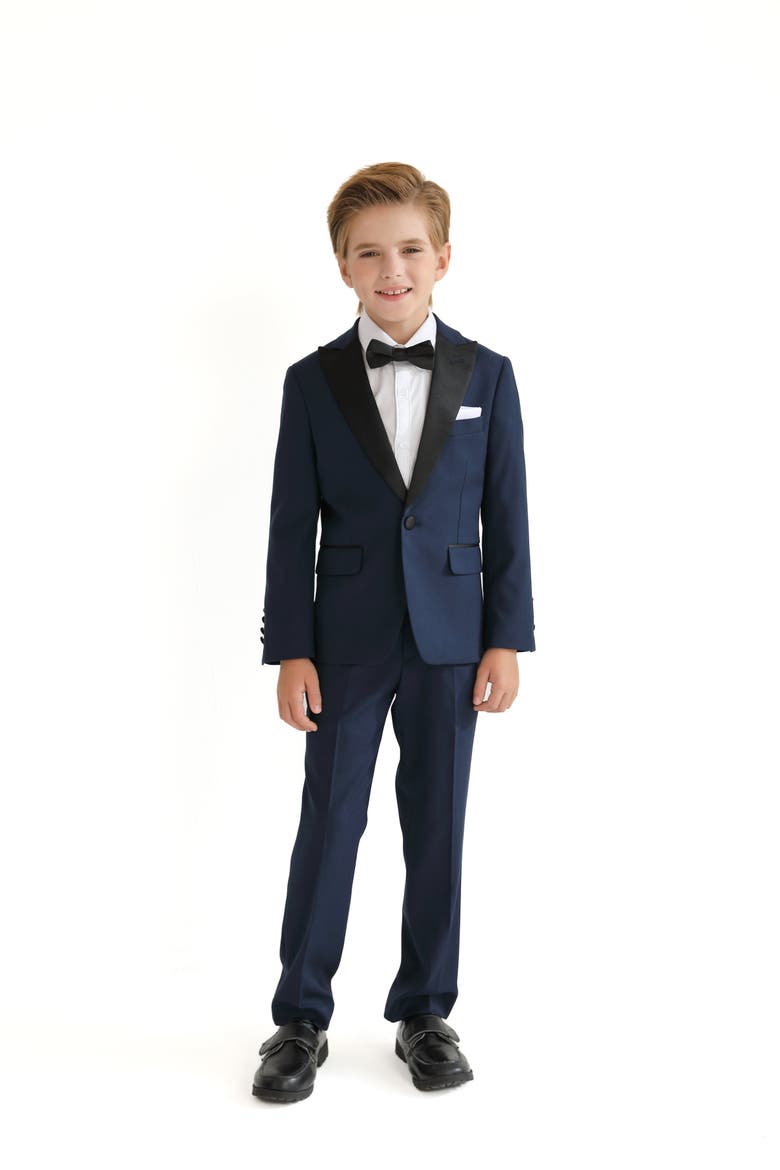Peak Lapel Suit, Main, color, Navy
