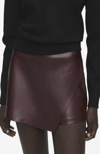 Wrap Faux Leather Skort