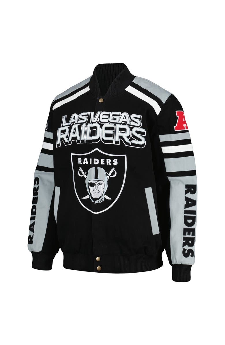 G-III SPORTS BY CARL BANKS Men's G-III Sports by Carl Banks Black Las Vegas Raiders Power Forward Racing Full-Snap Jacket, Alternate, color, 