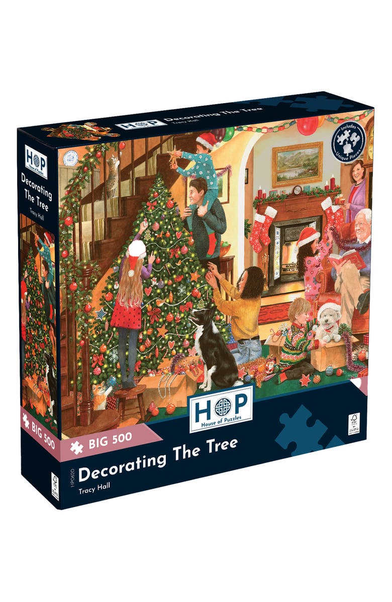 The House of Puzzles Decorating the Tree Big 500-Piece Jigsaw Puzzle, Main, color, 