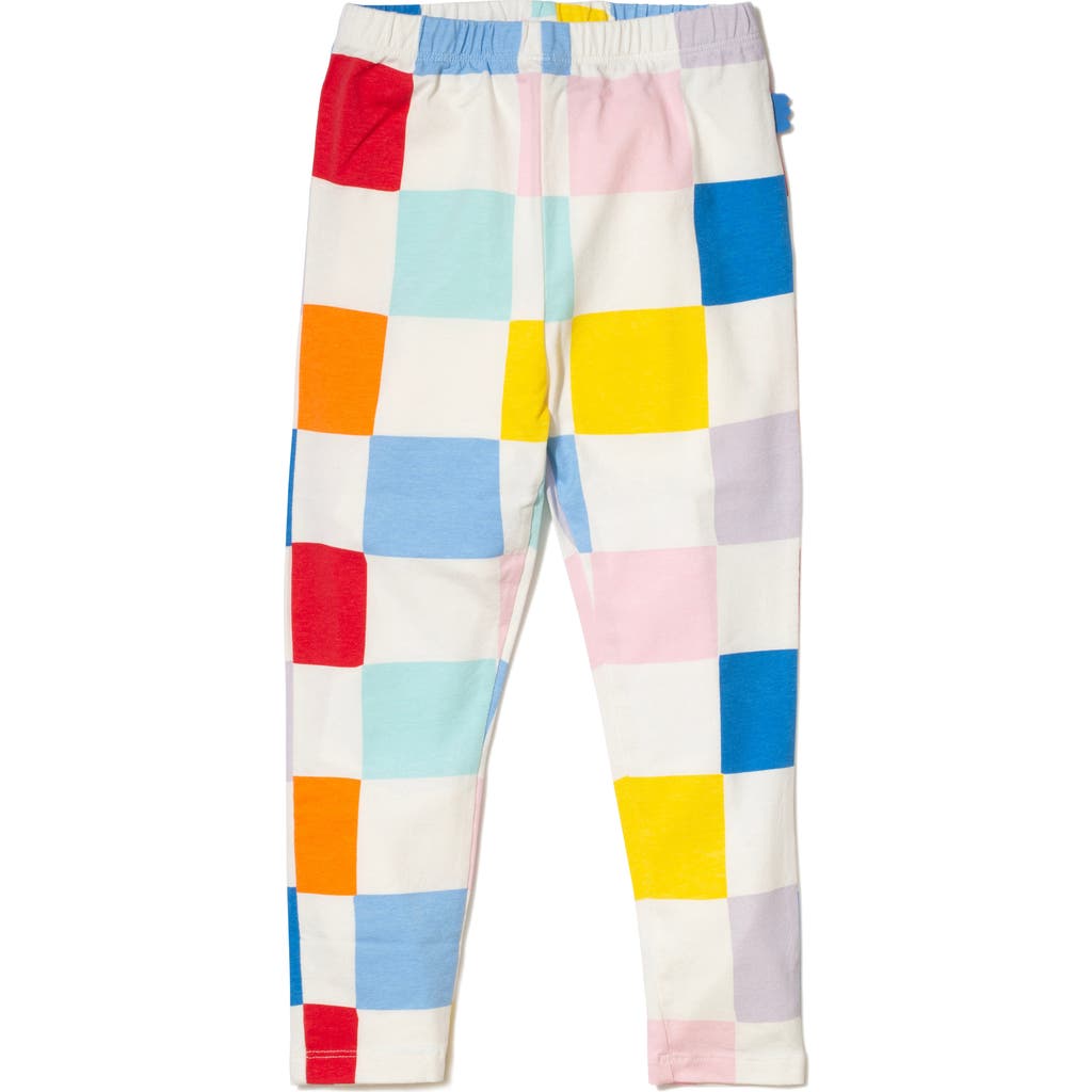 Shop Mon Coeur Print Leggings In Natural/checkered