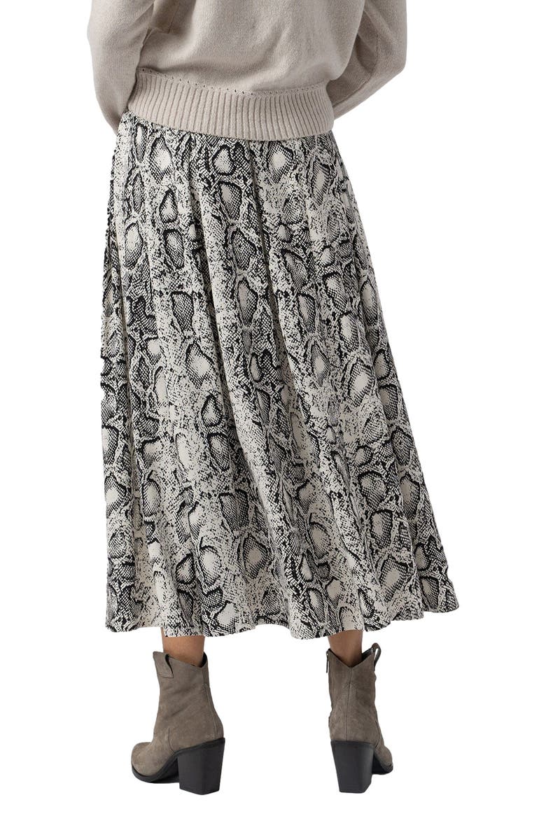 Saint + Sofia Eliza Pleated Skirt, Alternate, color, Cream