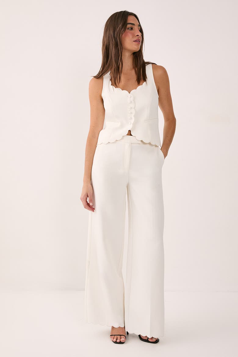 Button Front Tailored Waistcoat, Alternate, color, White