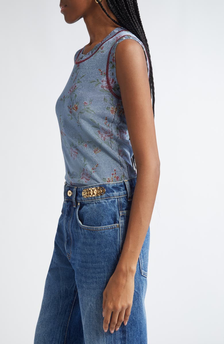 Rabanne Metallic Floral Shell, Alternate, color, 