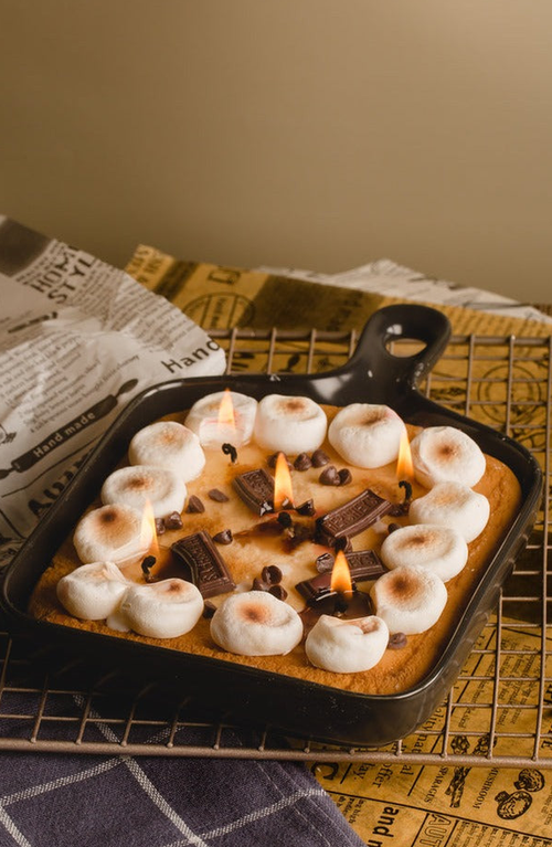 Shop Southlake Gifts Skillet S'more Chocolate And Marshmallow Candle In Light Brown/white