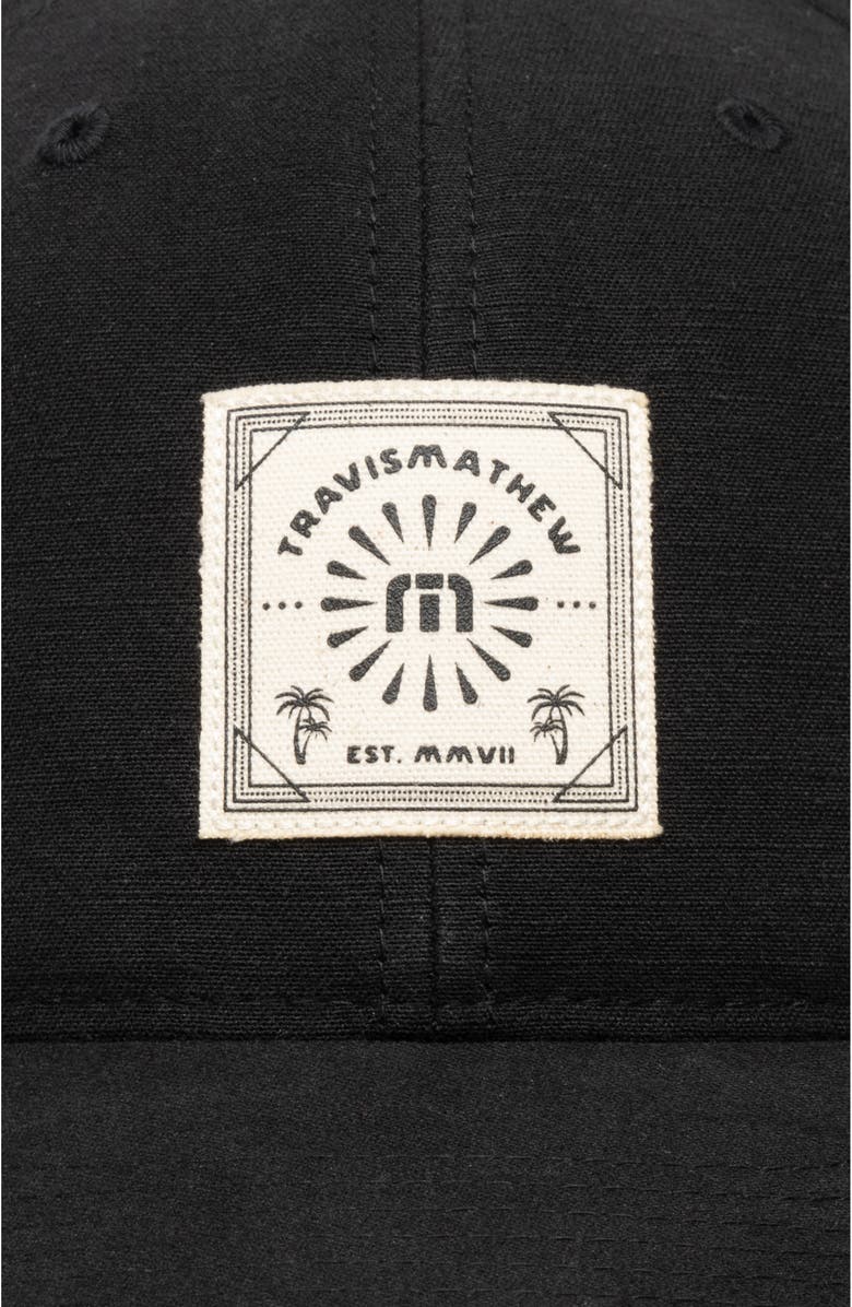 TravisMathew Pilsen Cotton Snapback Baseball Cap, Alternate, color, Black