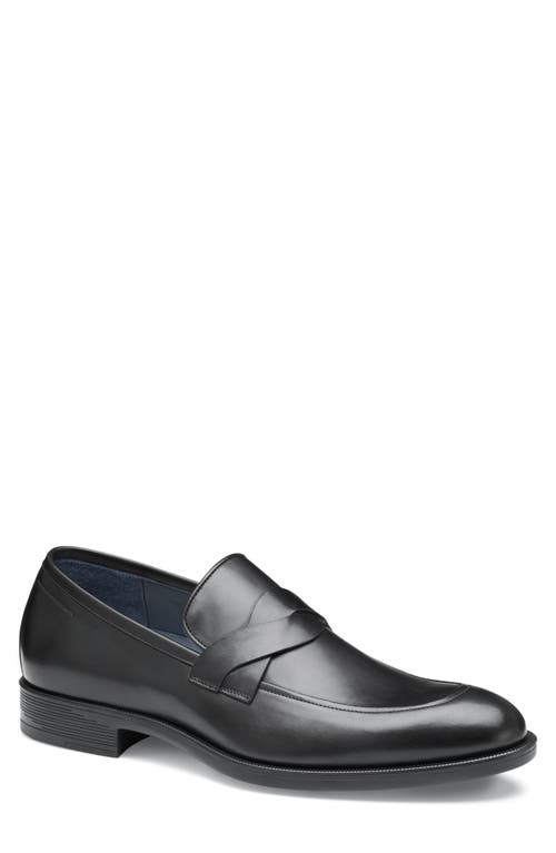Johnston & Murphy Collection Flynch Braided Strap Loafer In Black Italian Calfskin