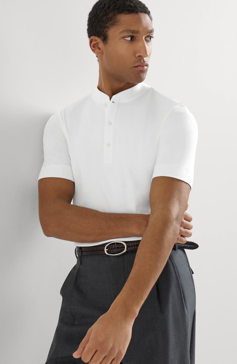 Brunello Cucinelli Henley collar T-shirt, Alternate, color, White