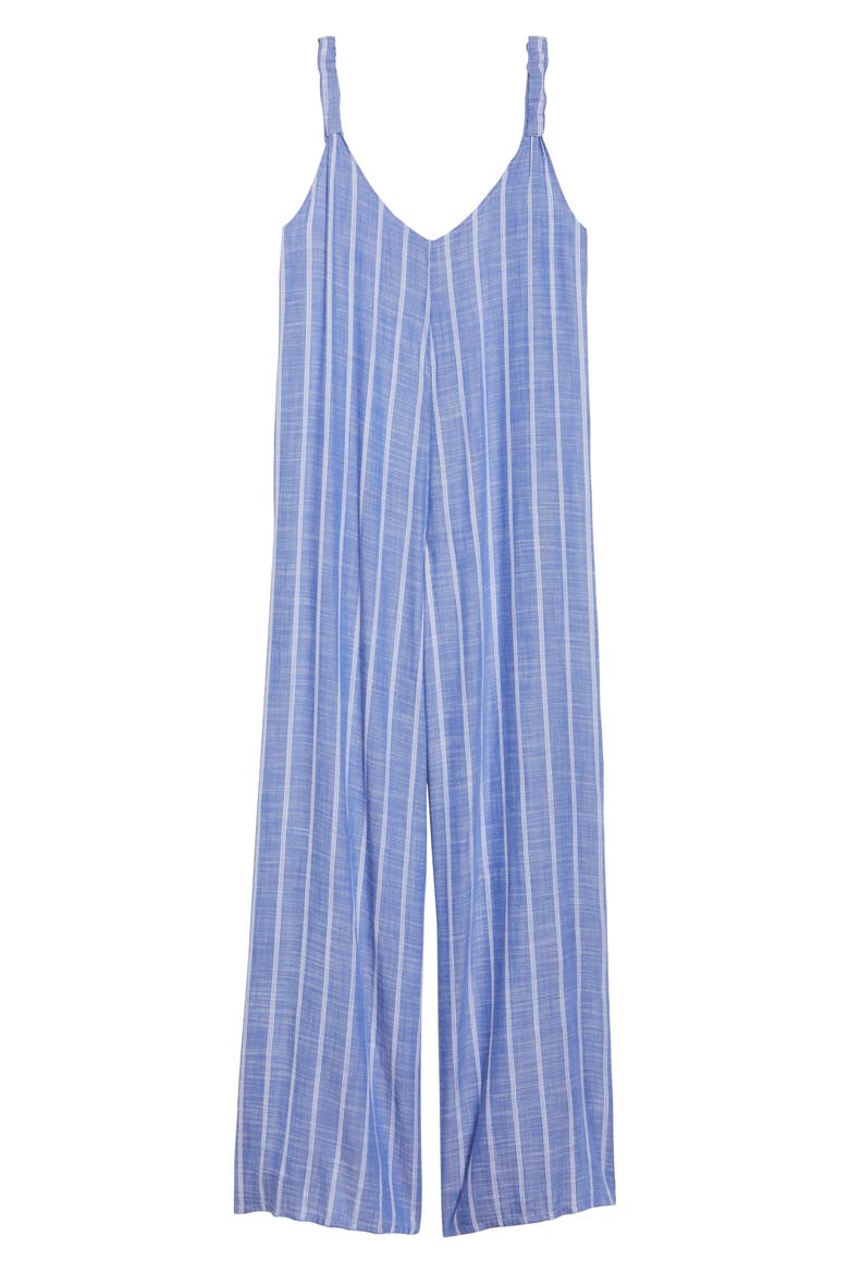 Cover-Up Jumpsuit, Alternate, color, BLUE STRIPE (CHAMBRAY)