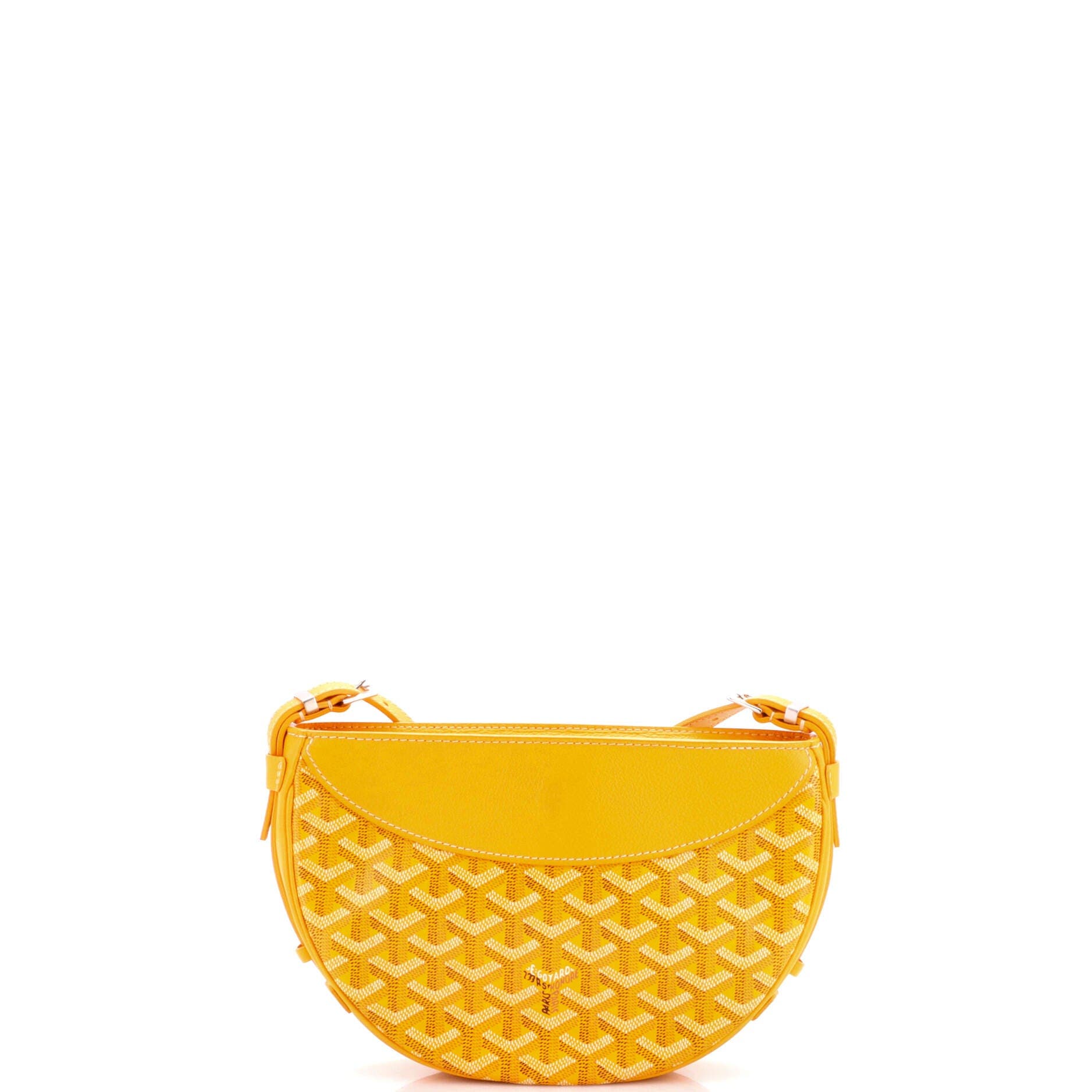 Hirondelle Shoulder Bag Coated Canvas and Leather, Alternate, color, Yellow