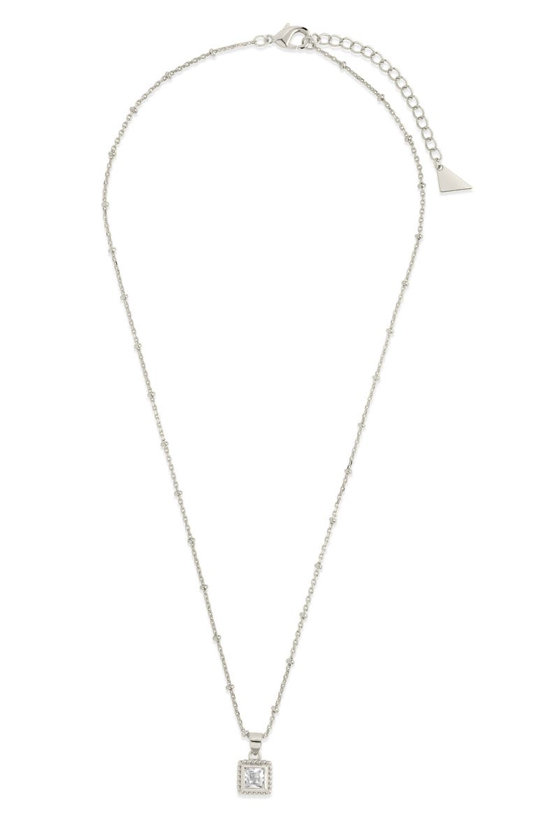 Cassia Cubic Zirconia Pendant Necklace, Main, color, SILVER