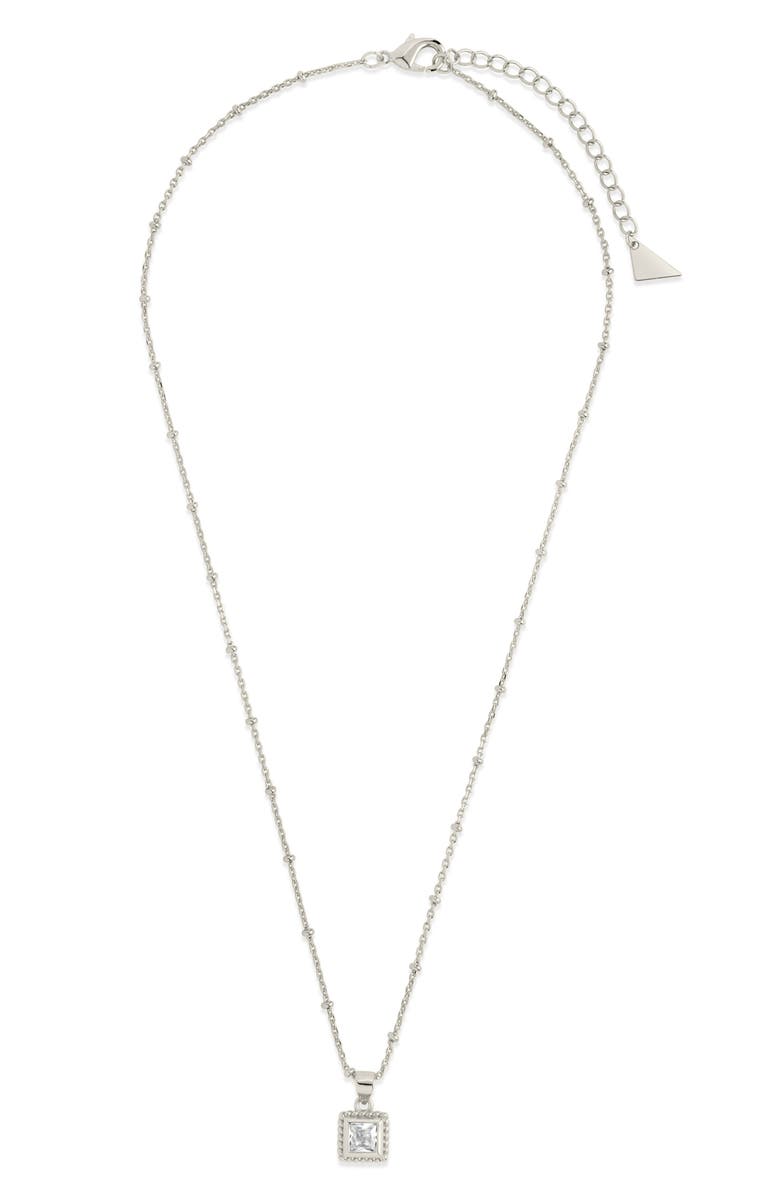 Sterling Forever Cassia Cubic Zirconia Pendant Necklace, Main, color, 