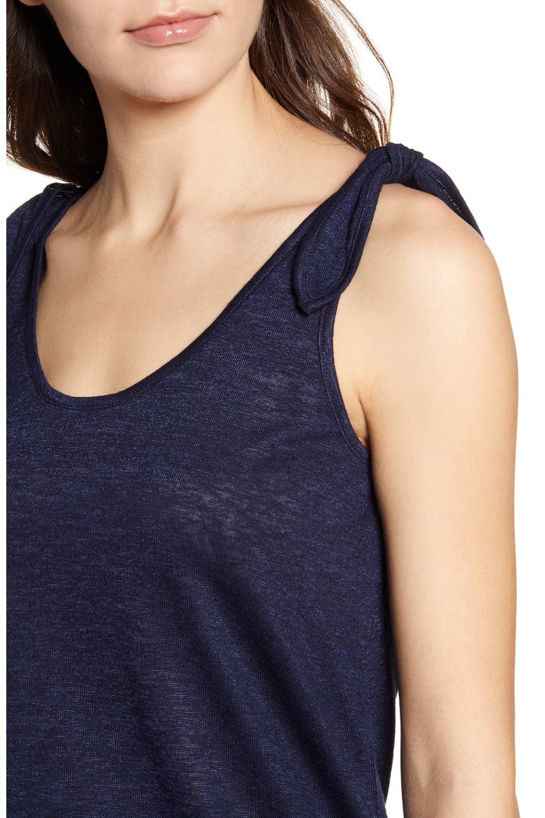 Winona Tie Shoulder Tank, Alternate, color, NAVY-SOLID