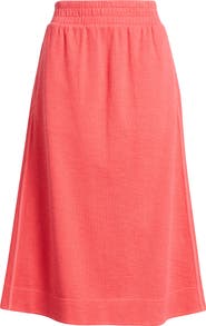 Caslon® Jetset Cotton Blend Knit Midi Skirt