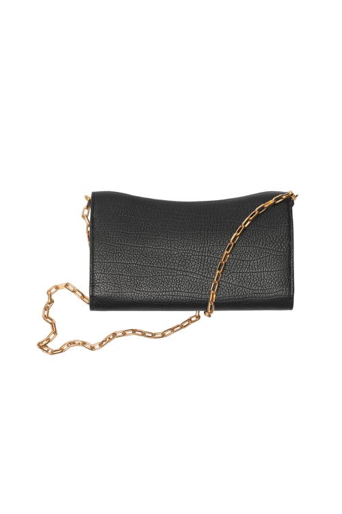 Burberry Rocking Horse Chain Strap Wallet In Black
