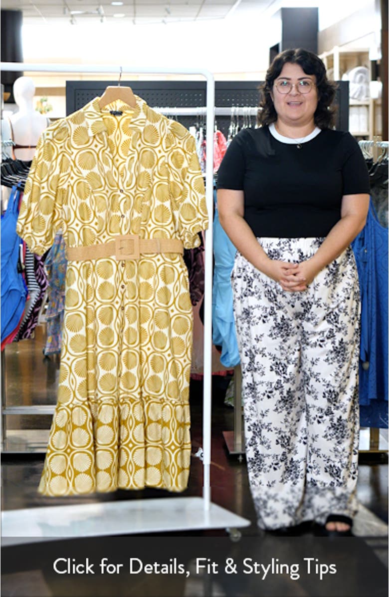 Anna Border Print Belted Cotton Maxi Dress, sales video thumbnail