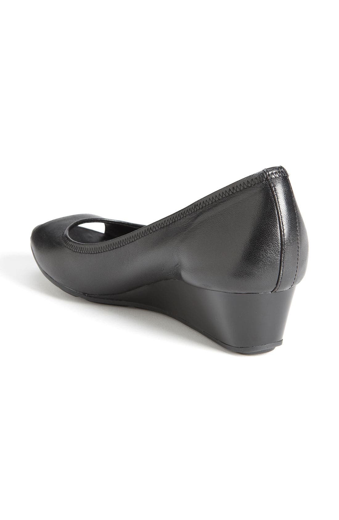 'Air Tali' Peeptoe Wedge, Alternate, color, BLACK