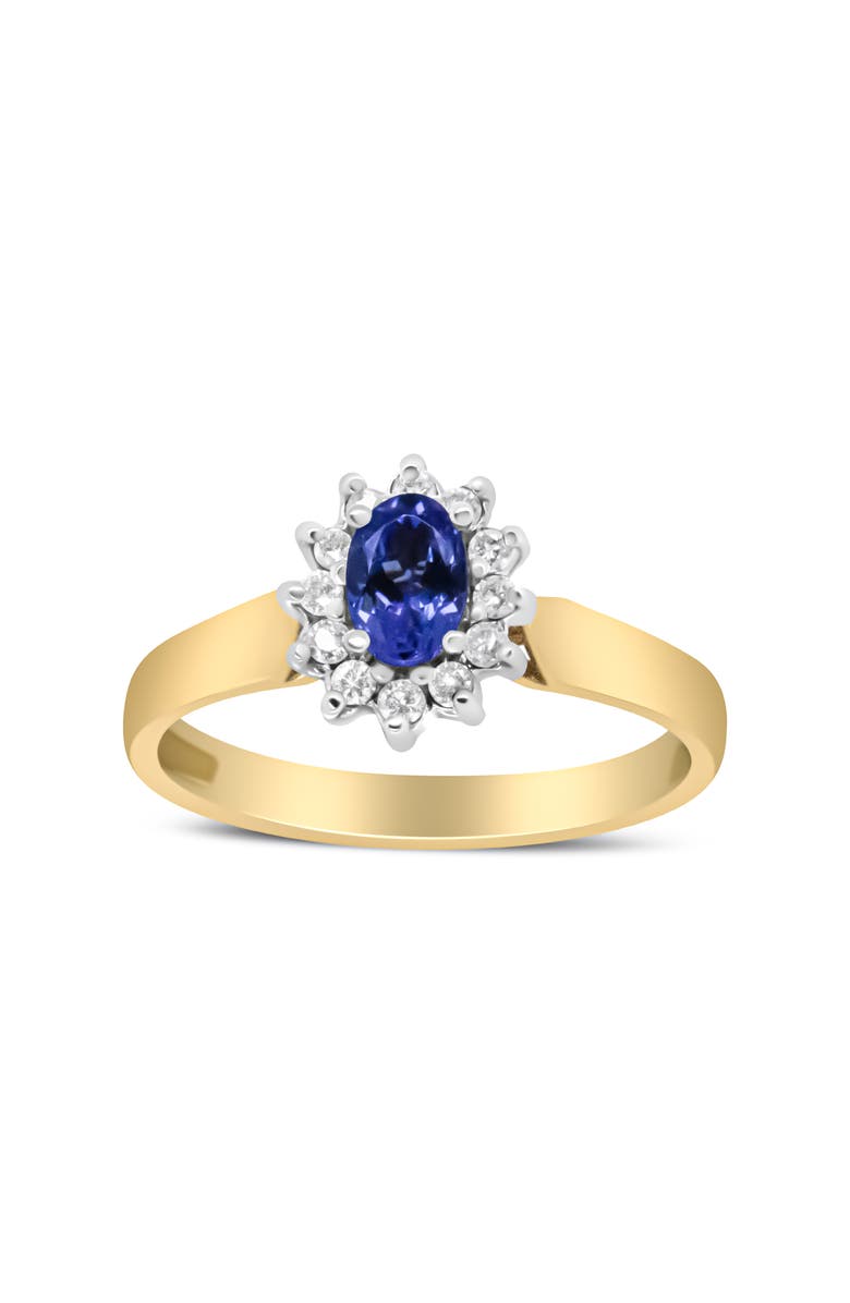 Haus of Brilliance 14K Gold 1/5 Cttw Diamond & Blue Tanzanite Halo Ring, Alternate, color, Yellow