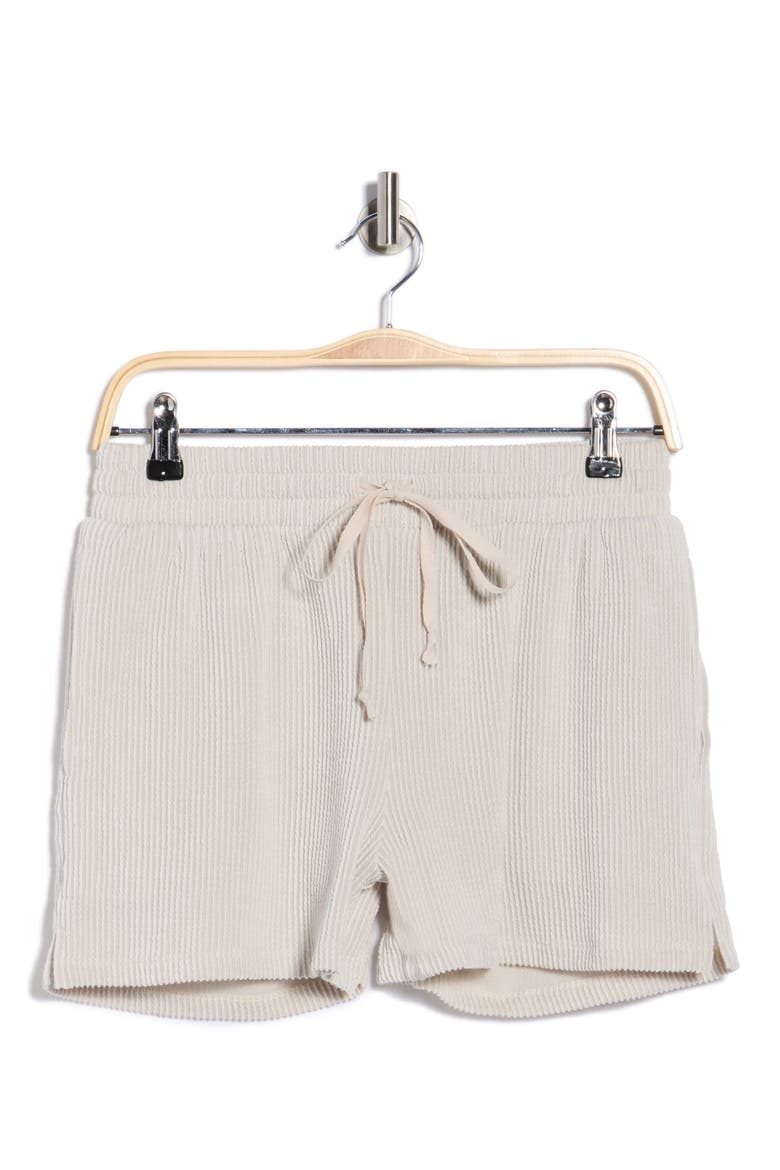 Rib Drawstring Shorts, Alternate, color, EGRET