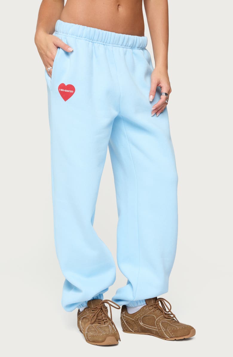 EDIKTED Call Me Sweatpants, Alternate, color, Light-Blue