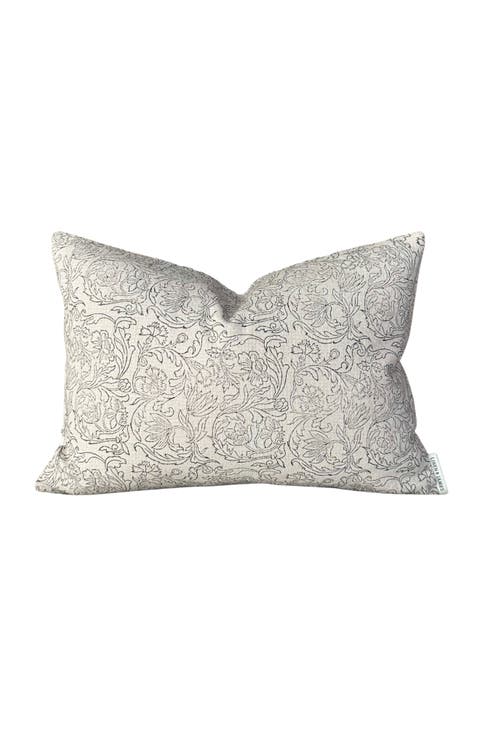 Rosie | Soft Blush Floral Handblock Pillow Cover