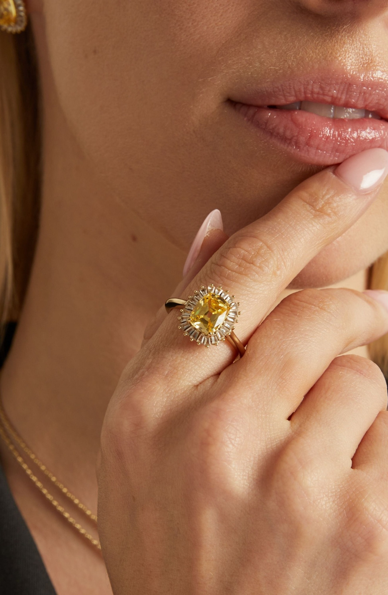 Aurate New York Lab Grown Yellow Canary Alexandra Ring, Alternate, color, Yellow Canary