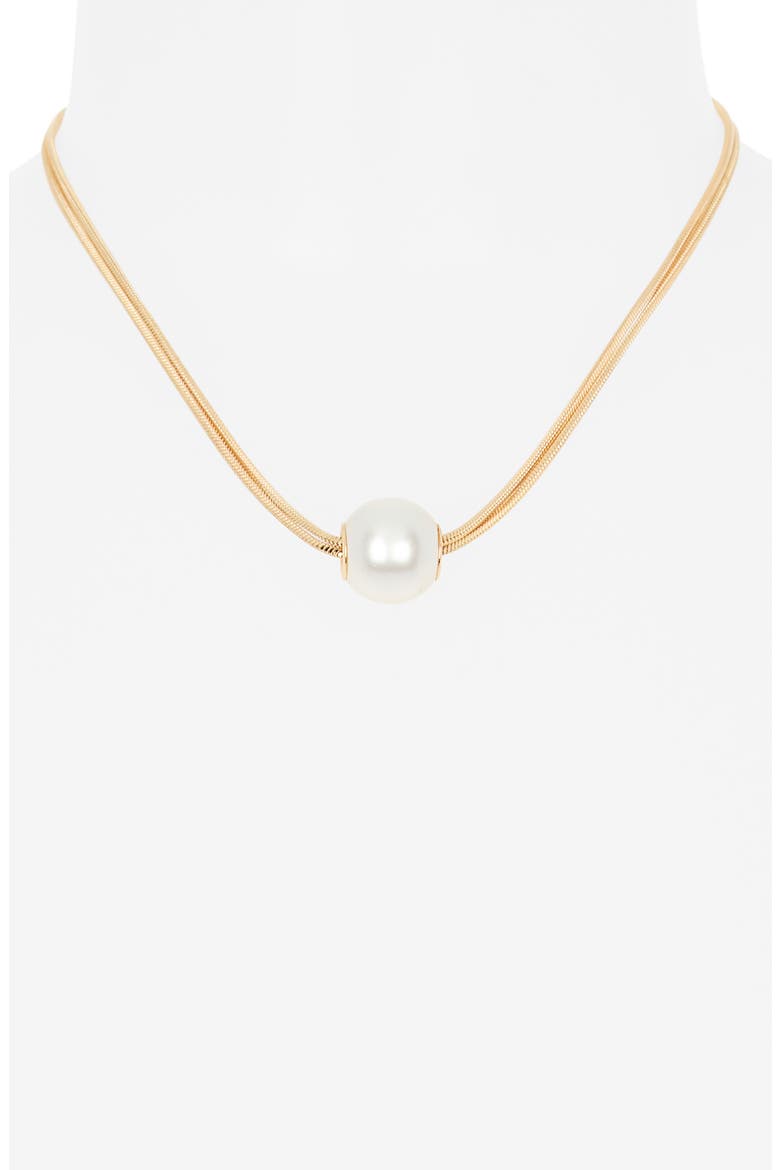 Two Layer Chain Necklace, Alternate, color, WHITE- GOLD