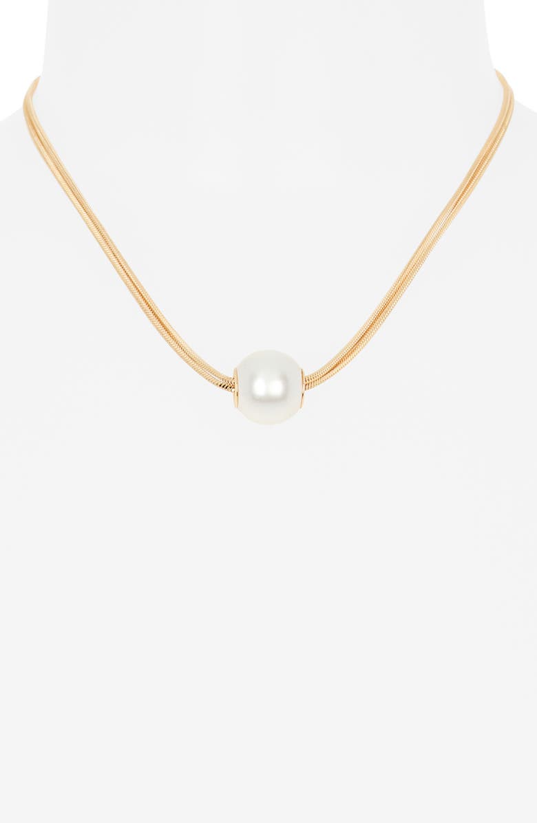 NORDSTROM RACK Two Layer Chain Necklace, Alternate, color, White- Gold
