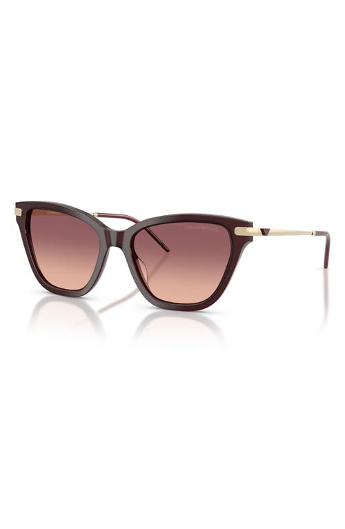 Emporio Armani 54mm Gradient Cat Eye Sunglasses In Purple