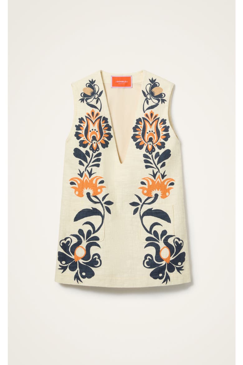 Cream Soda Tunic Placée, Alternate, color, Selva Placée Blue
