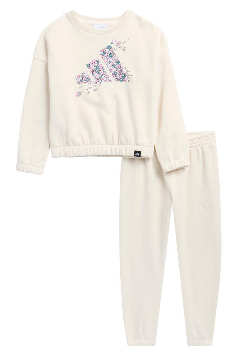 Kids' Fleece Sweatshirt and Jogger Set, Main, color, OATMEAL HEATHER