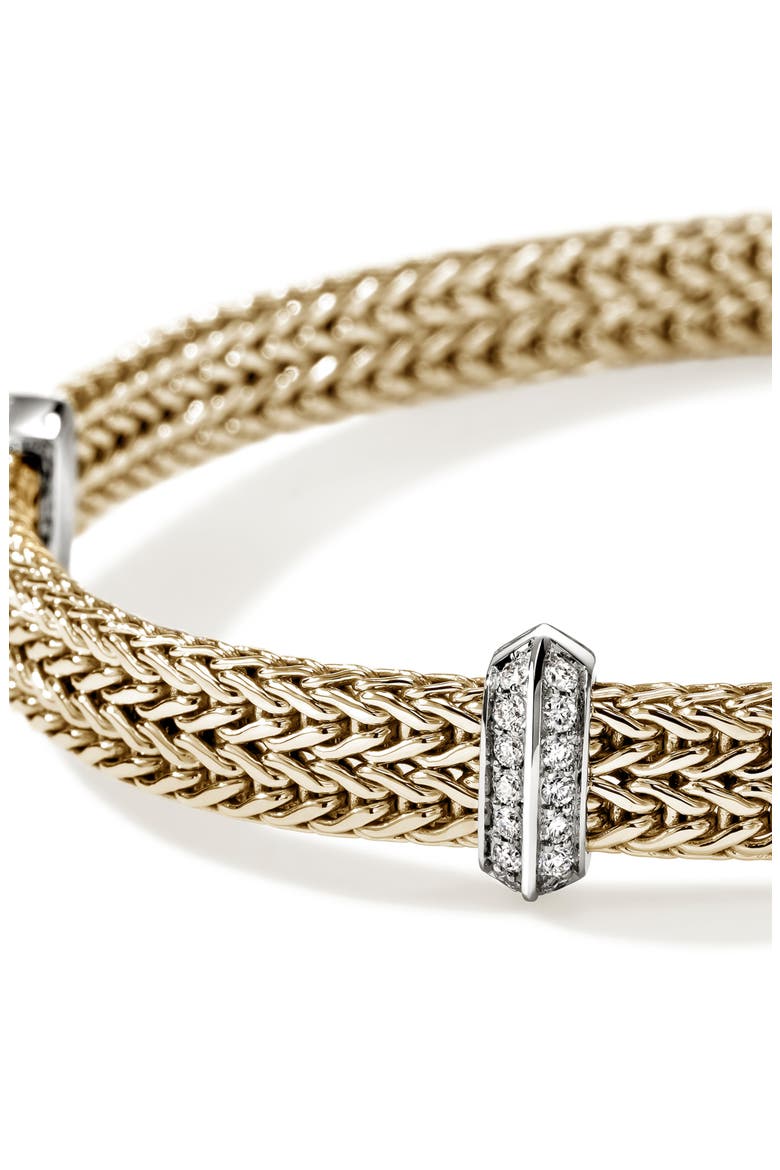 Icon Link Diamond Station Bracelet, Alternate, color, GOLD