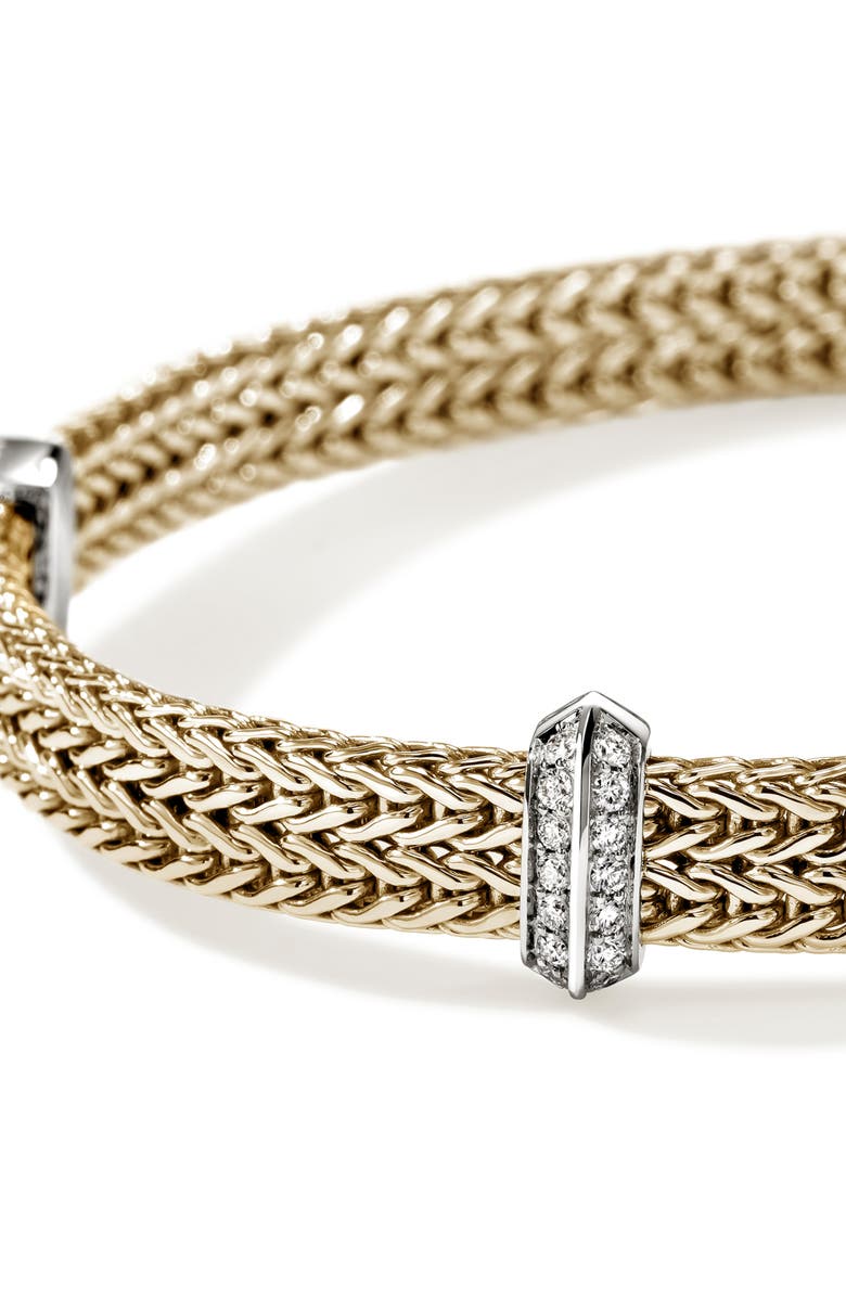 John Hardy Icon Link Diamond Station Bracelet, Alternate, color, Gold