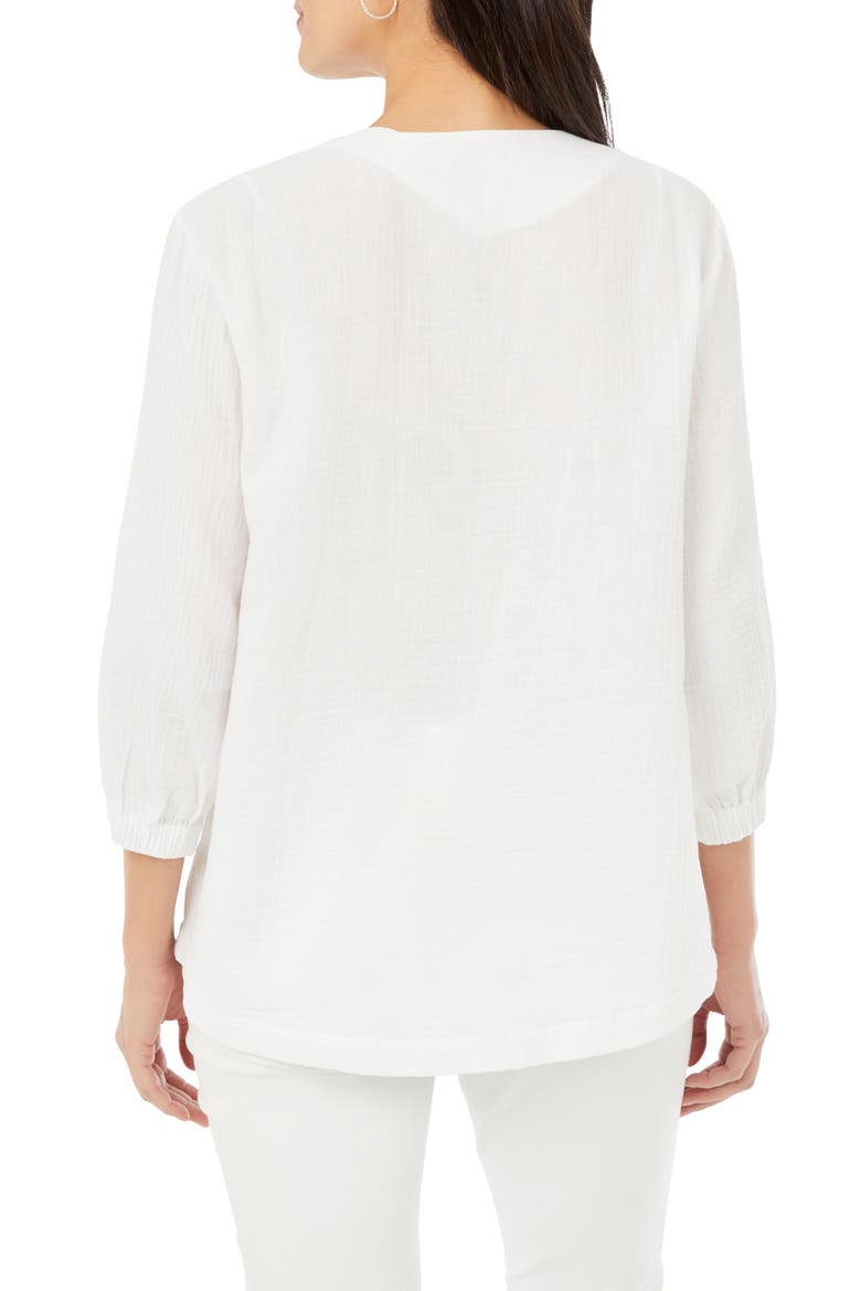Evie Gauze Blouse, Alternate, color, WHITE