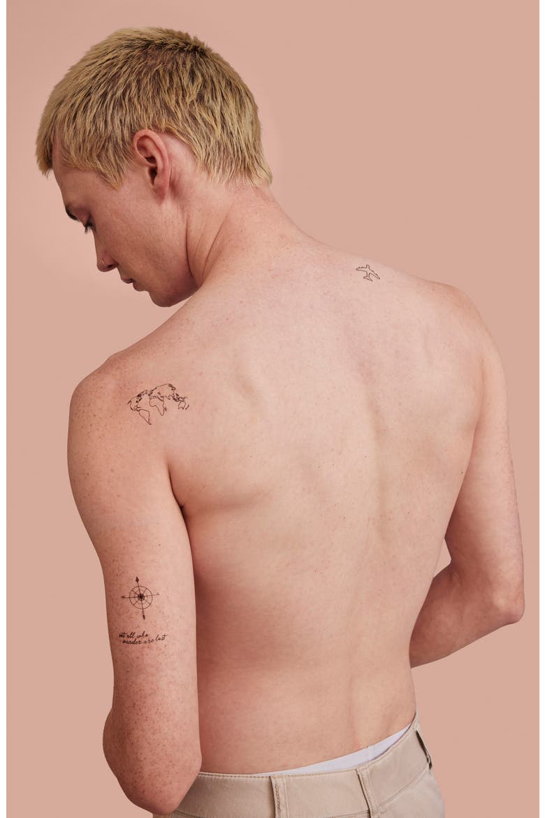 Destination Temporary Tattoos, Alternate, color, BLACK