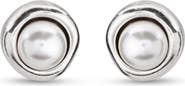 UNODE50 Sterling silver-plated earrings with pearl