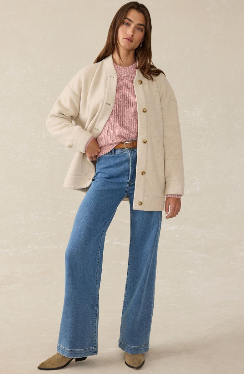 Faherty Pacific Knit Jacket, Alternate, color, Oat Melange