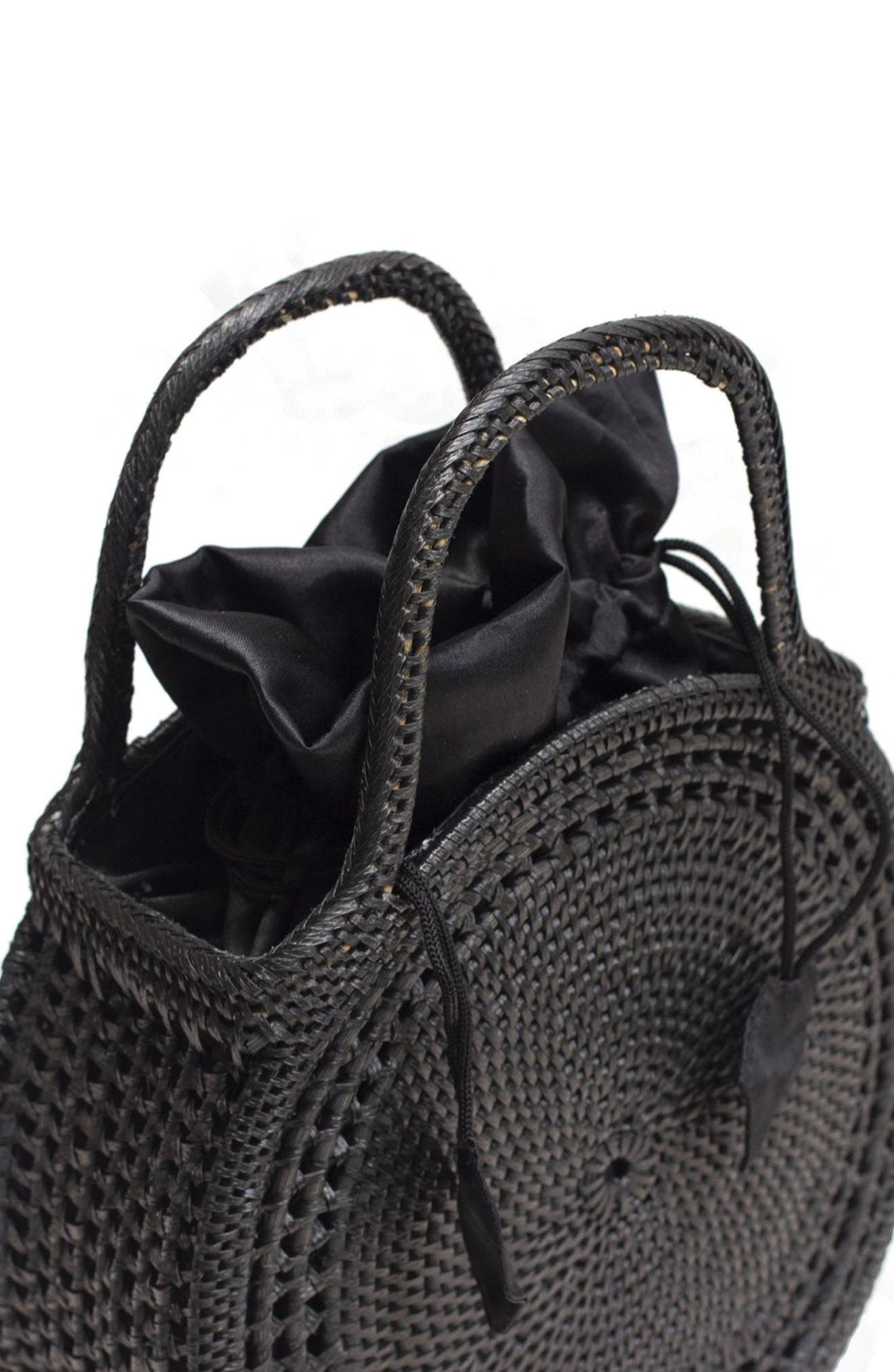 Jelavu Sidney Rattan Satchel, Alternate, color, Black