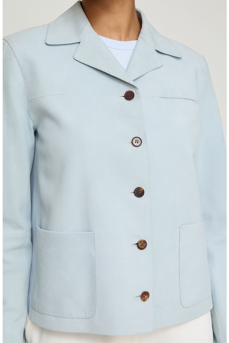 Patch Pocket Suede Shirt Jacket, Alternate, color, GLACIER BLUE