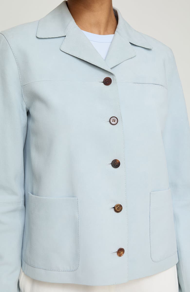 Lafayette 148 New York Patch Pocket Suede Shirt Jacket, Alternate, color, Glacier Blue