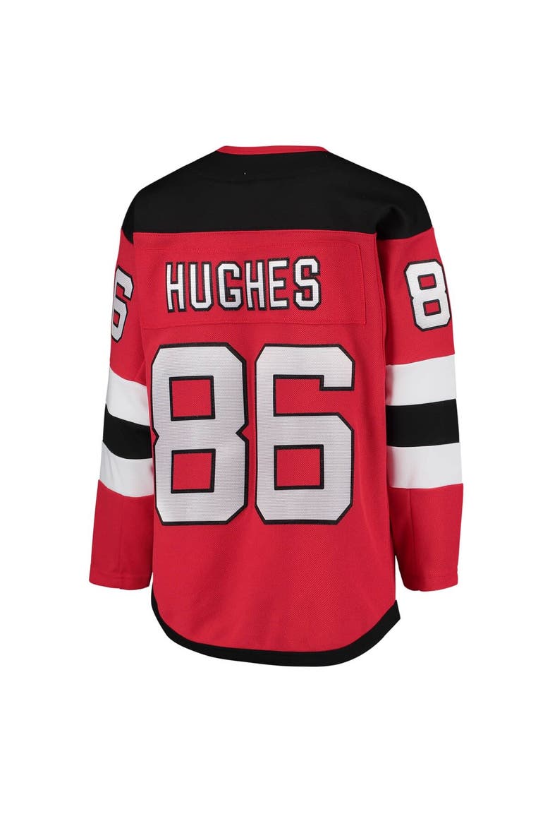 Youth Jack Hughes Red New Jersey Devils Home Premier Player Jersey, Alternate, color, Red
